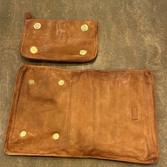 SALE! Tory Burch RareFind Leather Brown Red Bronze PurseWalletMagneticSnapZipper - Picture 2 of 16